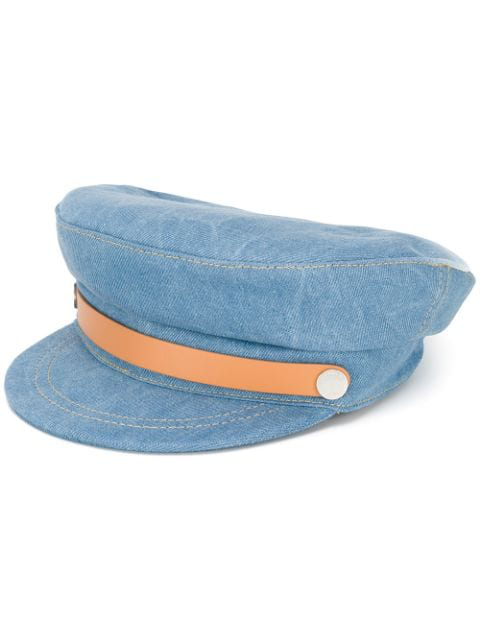 blue baker boy hat