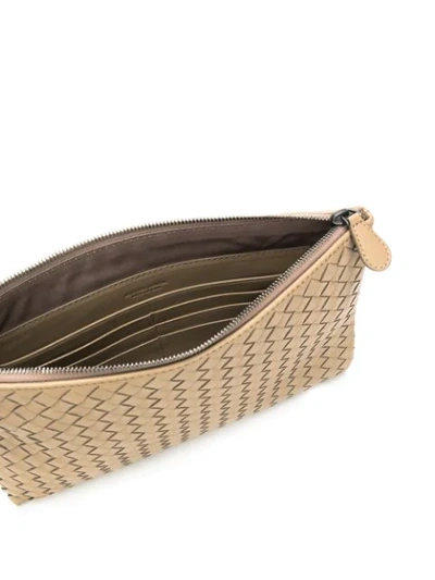 Shop Bottega Veneta Intrecciato Weave Cardholder In Neutrals