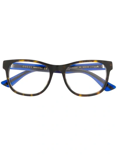 Shop Gucci Square Frame Glasses In Brown