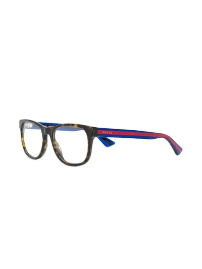 Gucci Square Frame Glasses In Brown