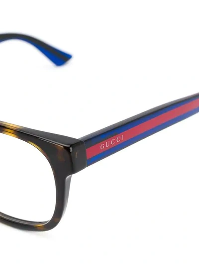 Gucci Square Frame Glasses In Brown