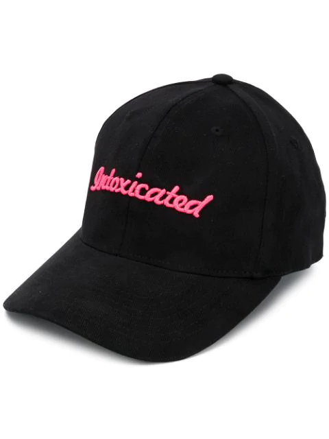 Intoxicated Embroidered Logo Cap In Black | ModeSens
