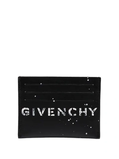 Shop Givenchy Logo Cardholder In 004 Black/white