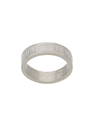 Shop Maison Margiela Ring Mit Eingravierten Nummern In Silver
