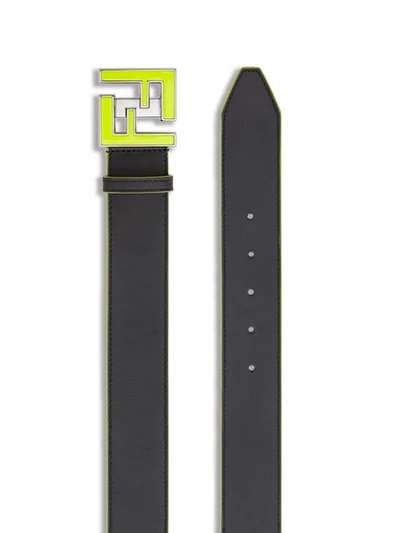 Shop Fendi Double F Buckle Belt In Black