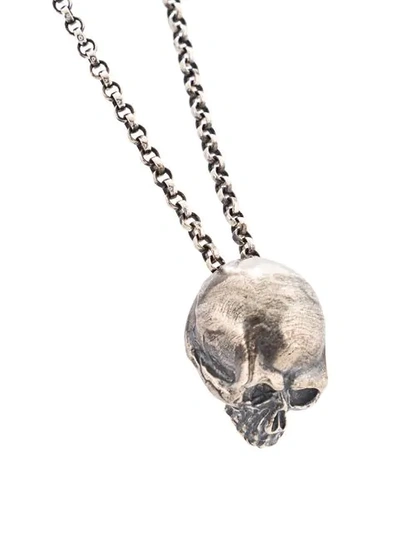 Shop M. Cohen Skull Pendant Necklace In Silver