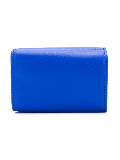 Shop Balenciaga Everyday Logo Wallet In Blue