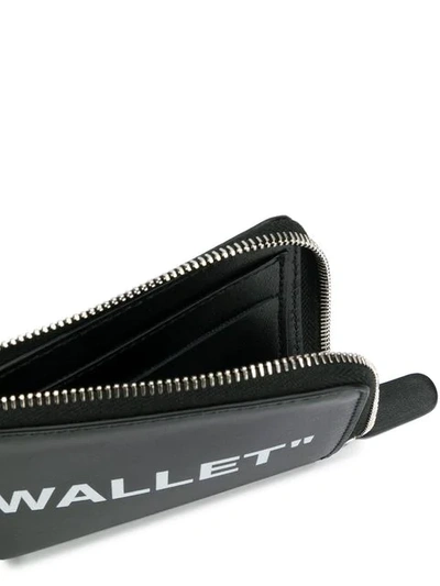 Shop Off-white Quote Zip Around Wallet In Black