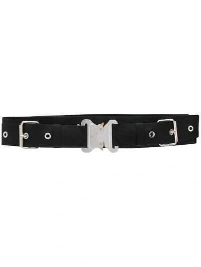 Shop Mackintosh Alyx Black Bonded Cotton Double Trench Belt
