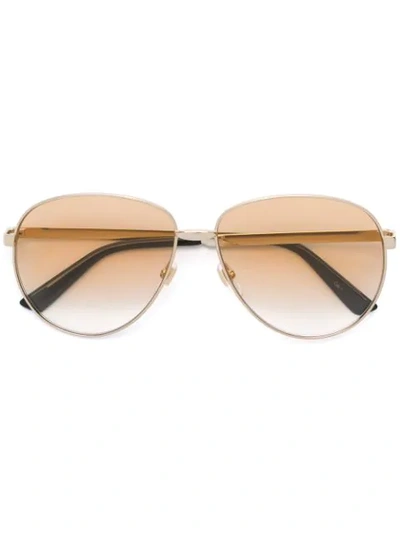 Shop Gucci Aviator-style Sunglasses In Gold
