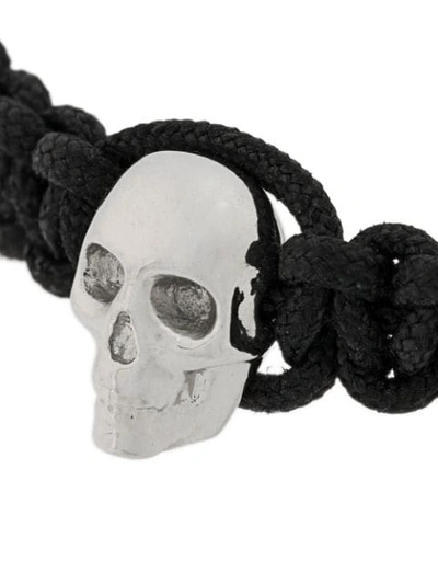 Shop Northskull Atticus Skull Macramé Bracelet In Black