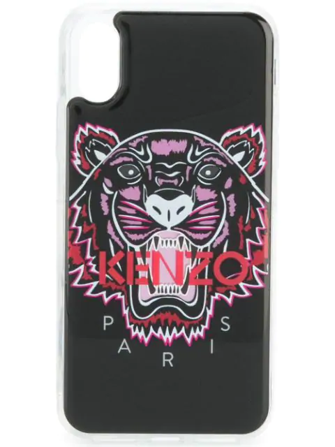 Kenzo Tiger Logo Phonecase In Black Modesens