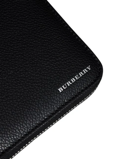 Shop Burberry Grainy Leather Ziparound Wallet - Black