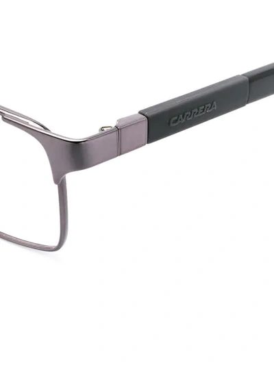 Shop Carrera Rectangular Framed Metal Glasses In Grey