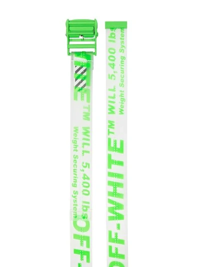 Off-white Neon Green Industrial Logo Rubber Belt | ModeSens