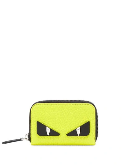 Shop Fendi Bag Bugs Zip-around Wallet In Yellow