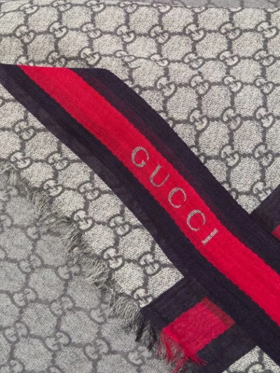 Shop Gucci Gg Scarf - Grey