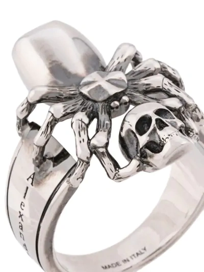 Shop Alexander Mcqueen Spider Motif Ring In Silver