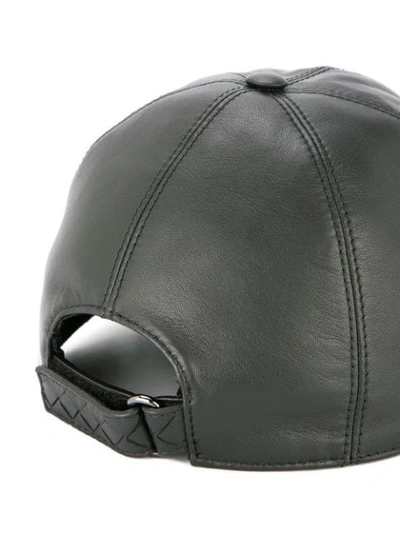 Shop Bottega Veneta Leather Cap In Black