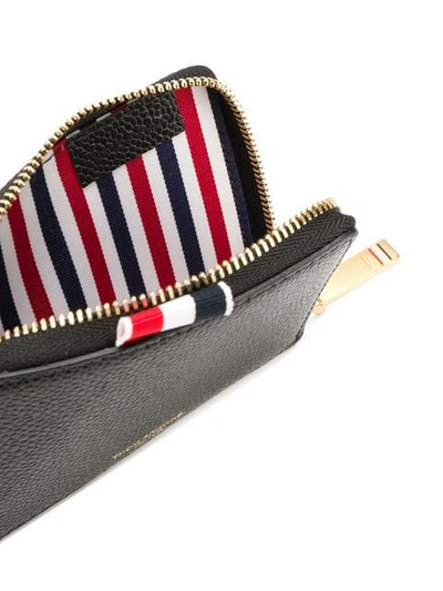 THOM BROWNE PEBBLE GRAIN WALLET - 黑色