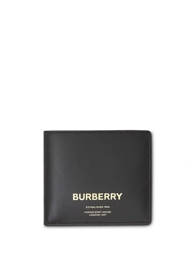 BURBERRY HORSEFERRY印花国际版对折钱包 - 黑色