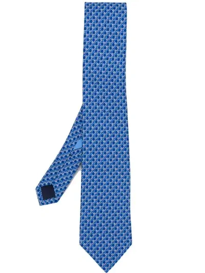 Shop Ferragamo Gancini Print Tie In Blue