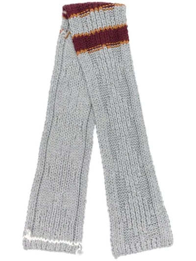 Shop Prada Chunky Knit Scarf In Grey