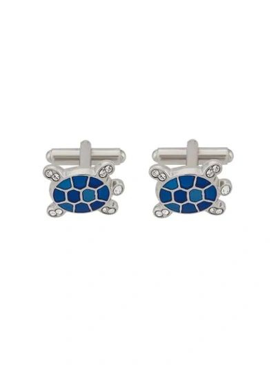 Shop Fefè Glamour Pochette Turtle Cufflinks In Blue