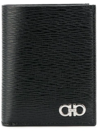 Shop Ferragamo Gancio Foldover Wallet In Black