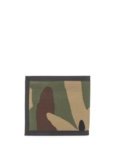 Shop Saint Laurent East/west Camouflage Bifold Wallet In Green