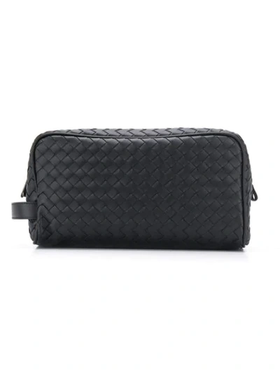 BOTTEGA VENETA WOVEN EFFECT WALLET - 黑色