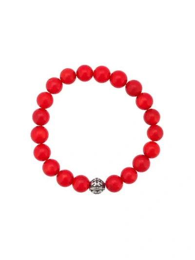 Shop Nialaya Jewelry Beaded Wristband In Red