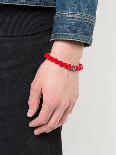 Shop Nialaya Jewelry Beaded Wristband In Red