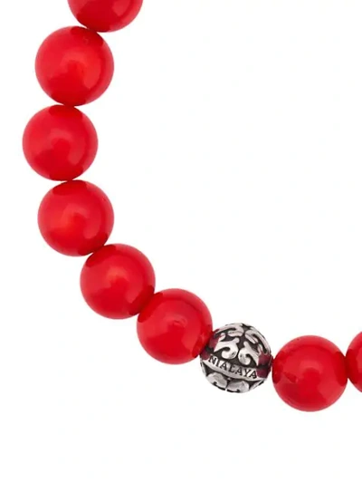 Shop Nialaya Jewelry Beaded Wristband In Red
