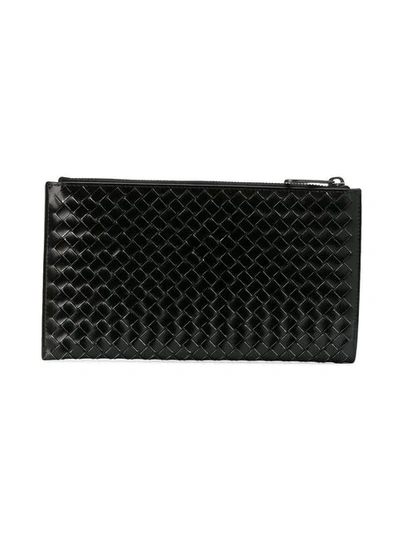 Shop Bottega Veneta Woven Sunglasses Case  In 8162 -nero-argento/nero