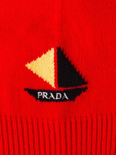 Shop Prada Wool And Cashmere Beanie In Red