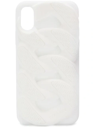 Shop Versace Textured Iphone X Case In White