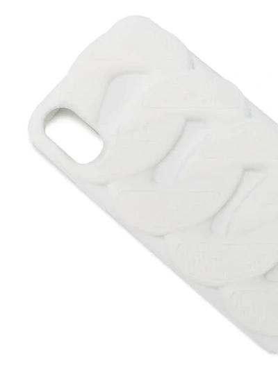 Shop Versace Textured Iphone X Case In White
