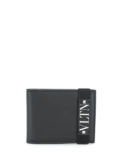Shop Valentino Garavani Vltn Strap Wallet In Black