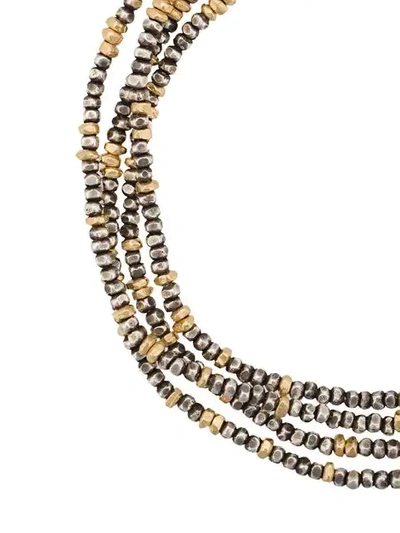 Shop M. Cohen Beaded Wrap Bracelet In Metallic