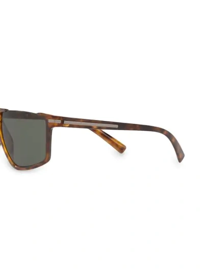 Shop Versace Greca Aegis Sunglasses In Brown