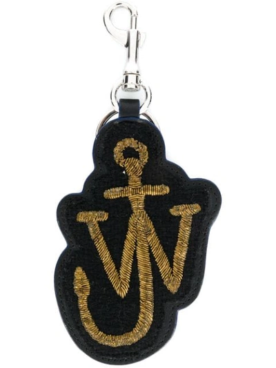 Shop Jw Anderson Anchor Patch Key Ring In Black