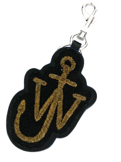 Shop Jw Anderson Anchor Patch Key Ring In Black