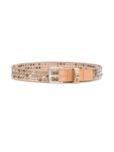 Shop Htc Los Angeles Studded Belt In Brown