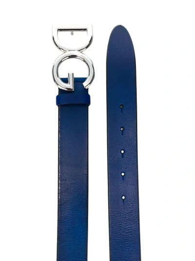 Shop Dolce & Gabbana Logo Belt In Blue