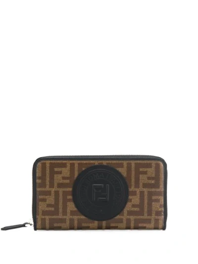 Shop Fendi Roma Continental Wallet In Brown