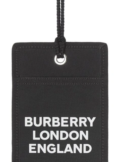 Shop Burberry Logo Print Card Case Lanyard In Black