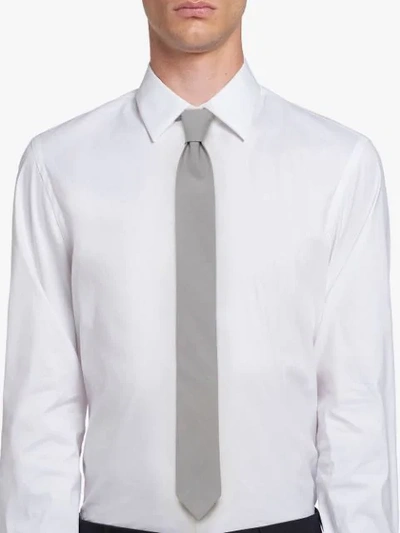 Shop Prada Classic Tie In Grey