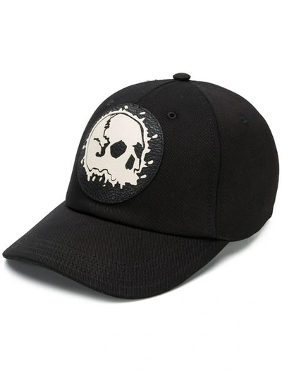 Shop Alexander Mcqueen Skull Patch Cap In Black