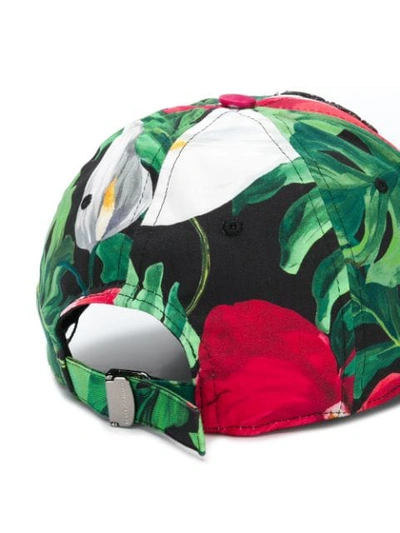 Shop Dolce & Gabbana Baseballkappe Mit Palmen-print In Green